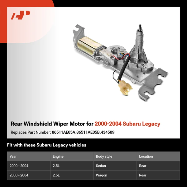 Rear Windshield Wiper Motor for 2000-2004 Subaru Legacy