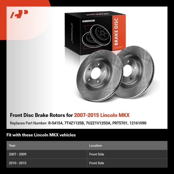 Front Disc Brake Rotors for 2007-2015 Lincoln MKX