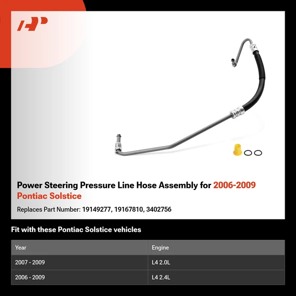 Power Steering Pressure Line Hose Assembly for 2006-2009 Pontiac Solstice