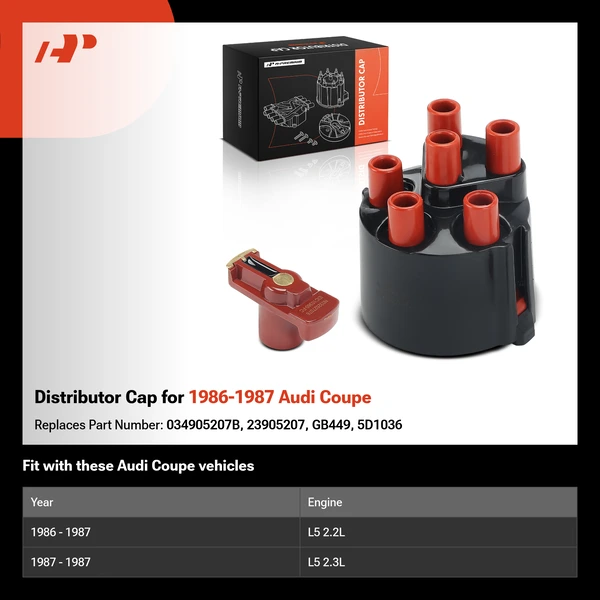 Distributor Cap for 1986-1987 Audi Coupe