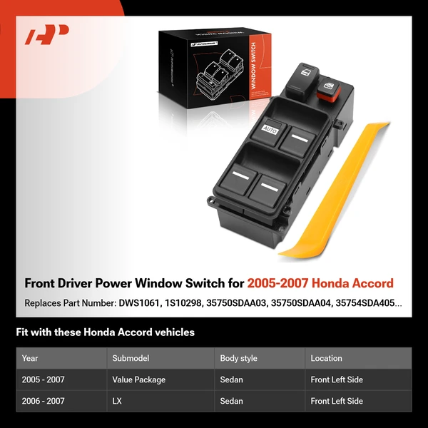 Front Driver Power Window Switch for 2005-2007 Honda Accord
