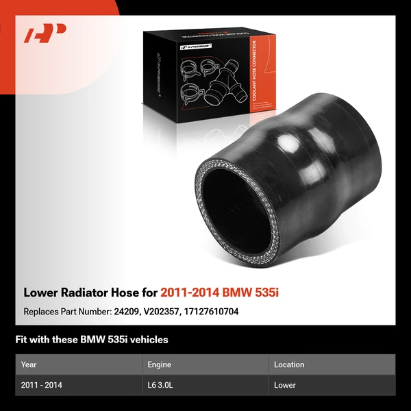 Lower Radiator Hose for 2011-2014 BMW 535i