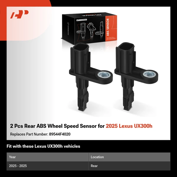 2 Pcs Rear ABS Wheel Speed Sensor for 2025 Lexus UX300h
