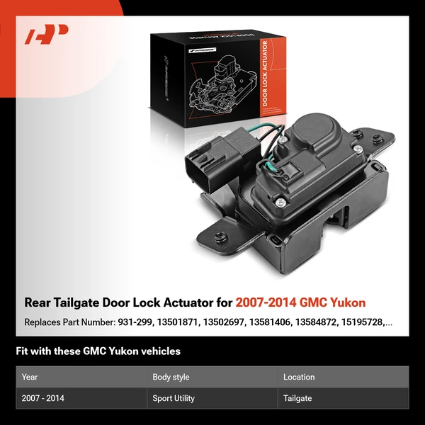 Rear Tailgate Door Lock Actuator for 2007-2014 GMC Yukon