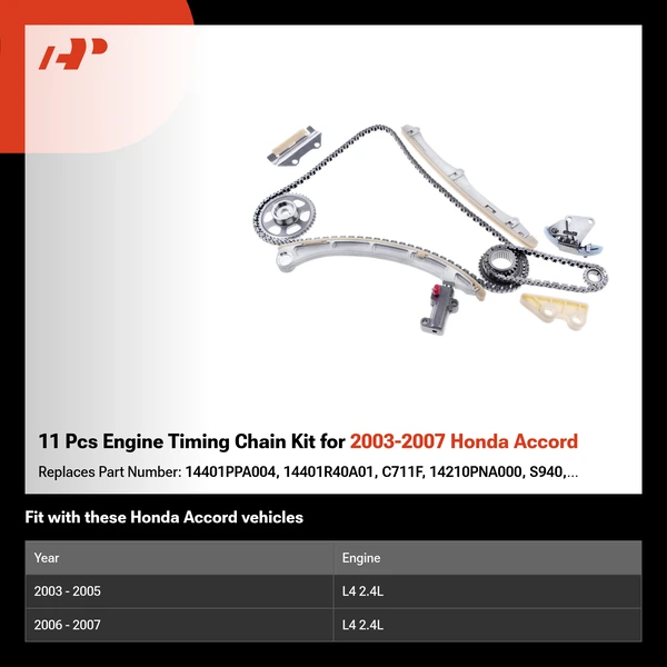 11 Pcs Engine Timing Chain Kit for 2003-2007 Honda Accord