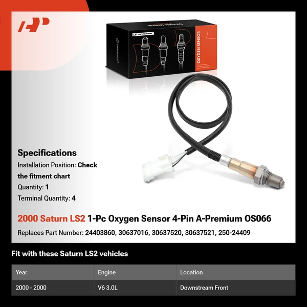2000 Saturn LS2 1-Pc Oxygen Sensor 4-Pin A-Premium OS066