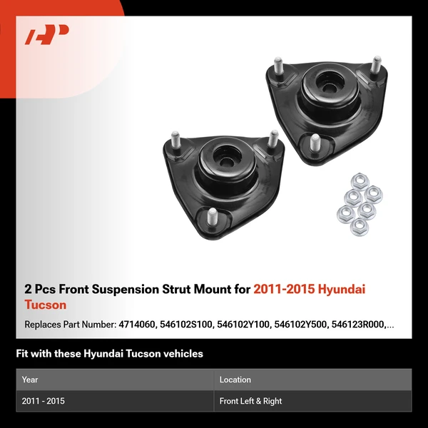 2 Pcs Front Suspension Strut Mount for 2011-2015 Hyundai Tucson