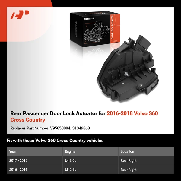 Rear Passenger Door Lock Actuator for 2016-2018 Volvo S60 Cross Country