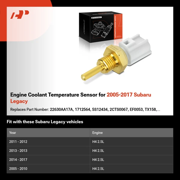 Engine Coolant Temperature Sensor for 2005-2017 Subaru Legacy