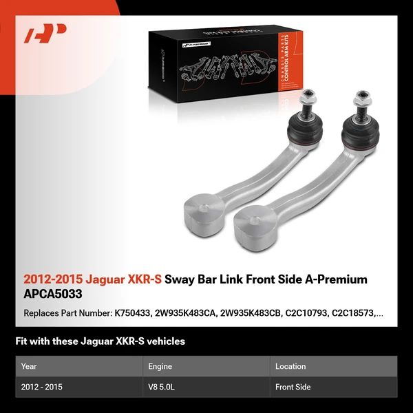 2012-2015 Jaguar XKR-S Sway Bar Link Front Side A-Premium APCA5033