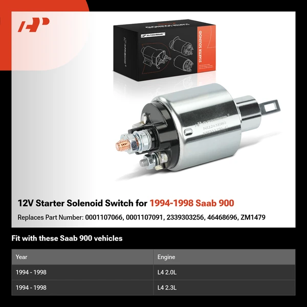 12V Starter Solenoid Switch for 1994-1998 Saab 900