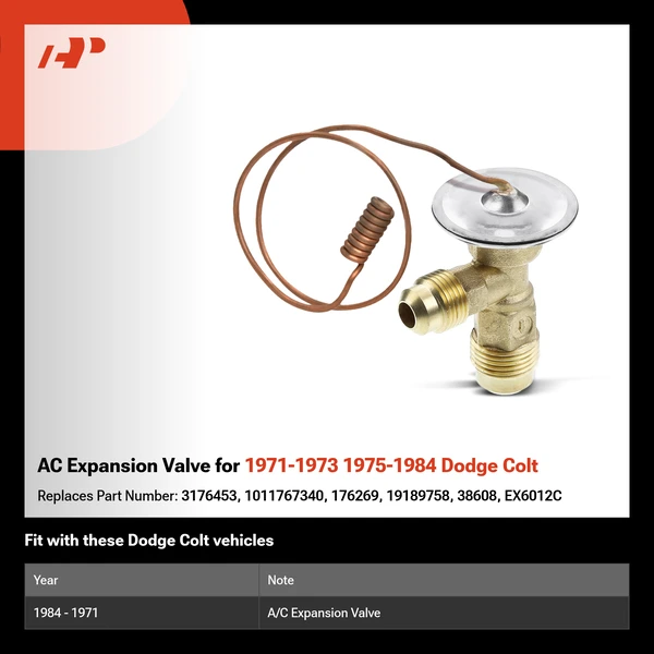 AC Expansion Valve for 1971-1973 1975-1984 Dodge Colt