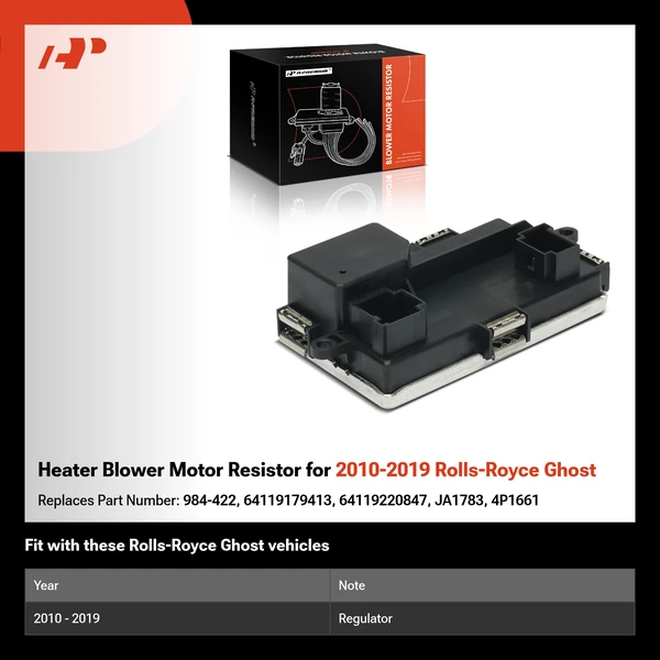 Heater Blower Motor Resistor for 2010-2019 Rolls-Royce Ghost