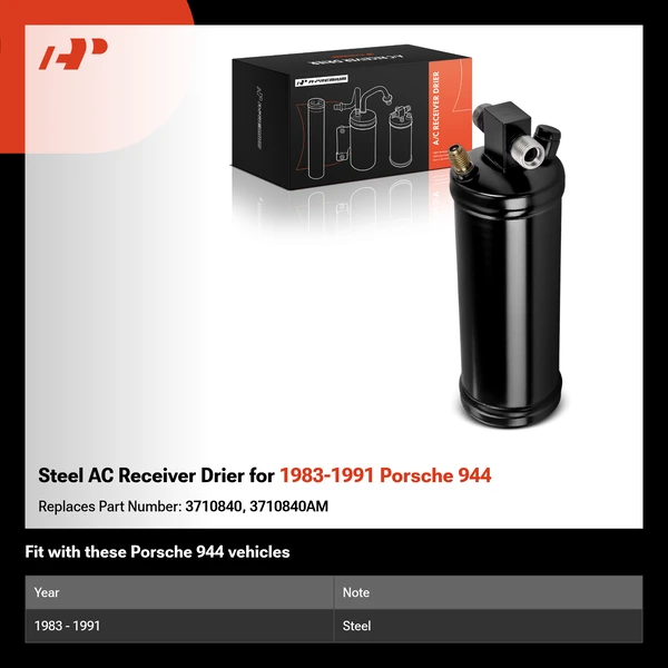 Steel AC Receiver Drier for 1983-1991 Porsche 944