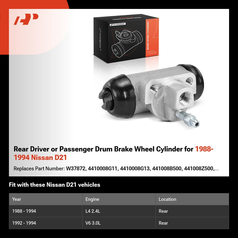 Rear Driver or Passenger Drum Brake Wheel Cylinder for 1988-1994 Nissan D21