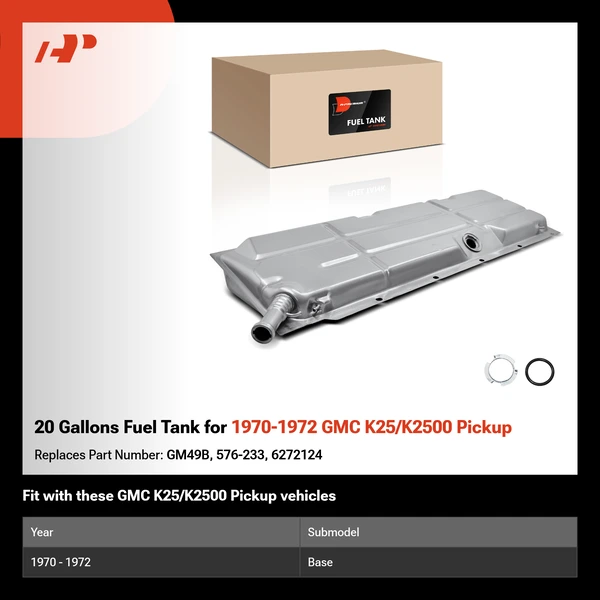 20 Gallons Fuel Tank for 1970-1972 GMC K25/K2500 Pickup