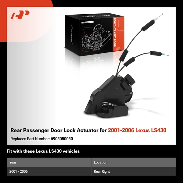 Rear Passenger Door Lock Actuator for 2001-2006 Lexus LS430