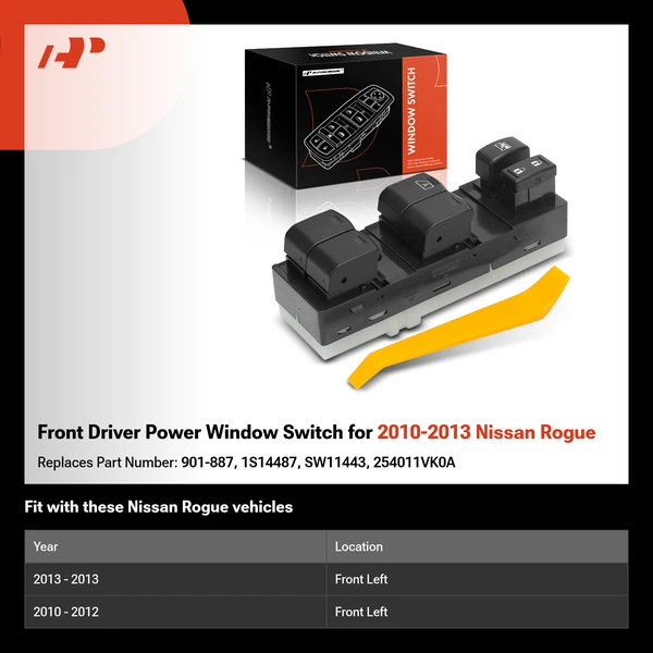 Front Driver Power Window Switch for 2010-2013 Nissan Rogue