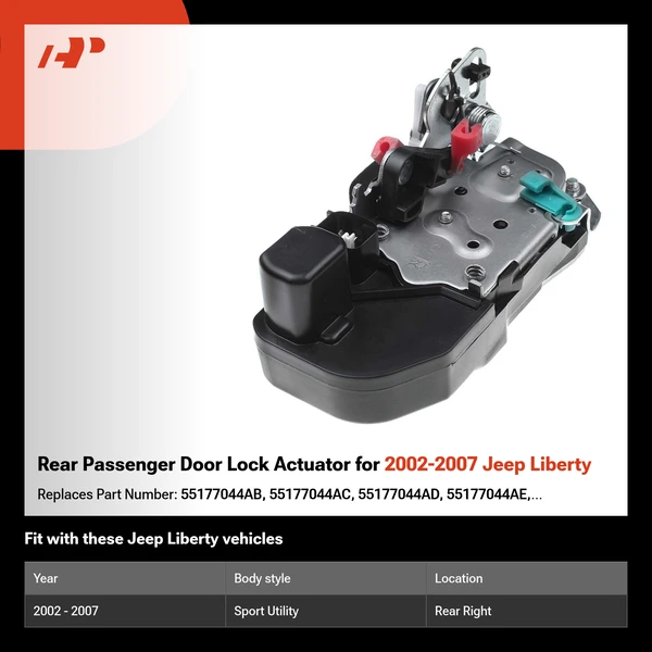 Rear Passenger Door Lock Actuator for 2002-2007 Jeep Liberty