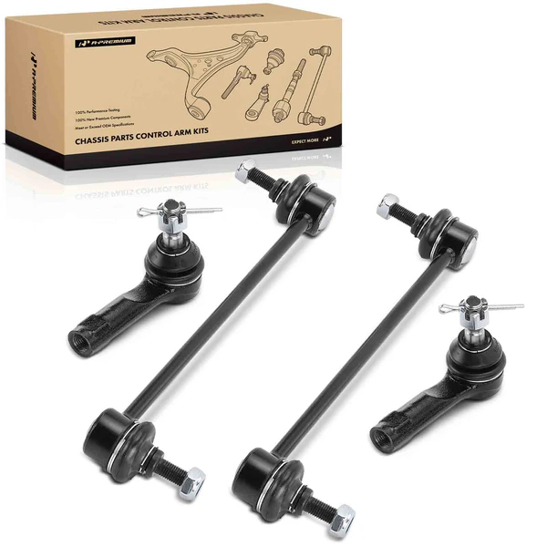 A Set of 4 Ball Joint Sway Bar Link and Tie Rod End Kit Front Side A-Premium APCA0811