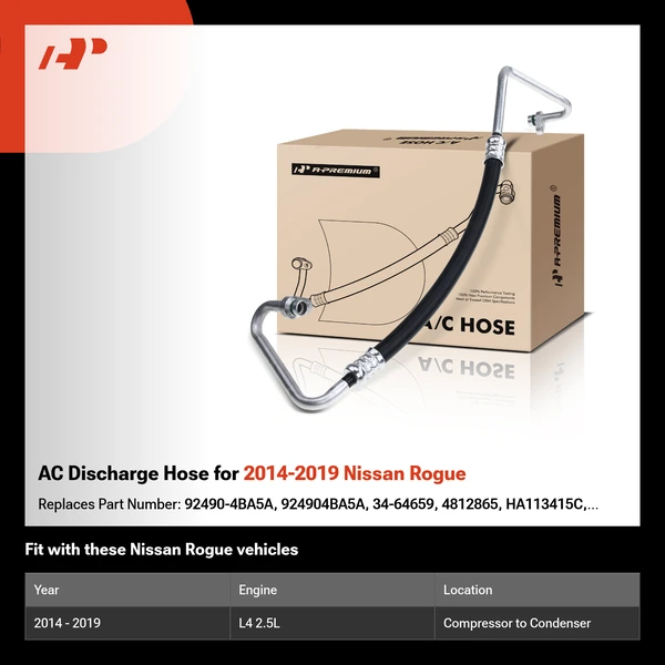 AC Discharge Hose for 2014-2019 Nissan Rogue