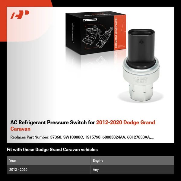 AC Refrigerant Pressure Switch for 2012-2020 Dodge Grand Caravan