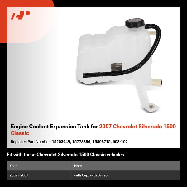 Engine Coolant Expansion Tank for 2007 Chevrolet Silverado 1500 Classic