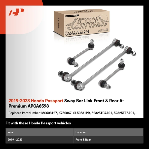 2019-2023 Honda Passport Sway Bar Link Front & Rear A-Premium APCA6598