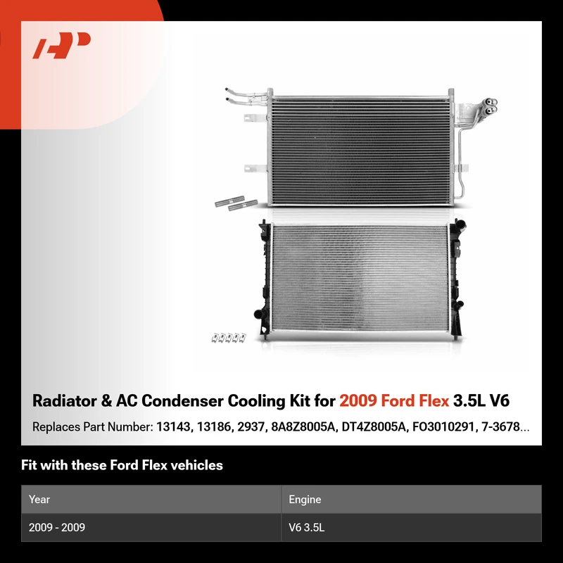 Radiator & AC Condenser Cooling Kit for 2009 Ford Flex 3.5L V6