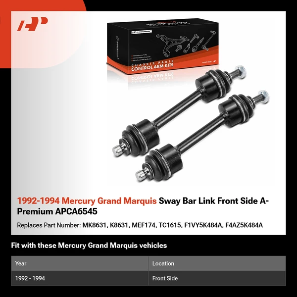 1992-1994 Mercury Grand Marquis Sway Bar Link Front Side A-Premium APCA6545