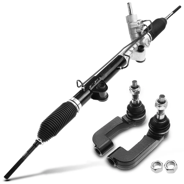 3 Pcs Rack and Pinion & Tie Rod End Kit for 2002-2005 Jeep Liberty