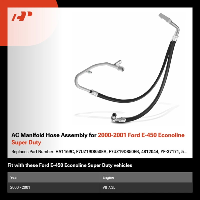 AC Manifold Hose Assembly for 2000-2001 Ford E-450 Econoline Super Duty