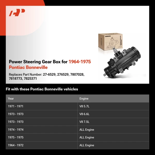 Power Steering Gear Box for 1964-1975 Pontiac Bonneville