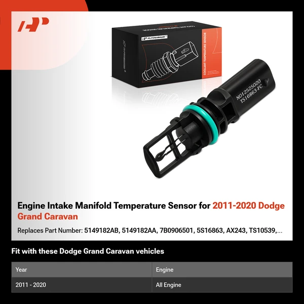 Engine Intake Manifold Temperature Sensor for 2011-2020 Dodge Grand Caravan