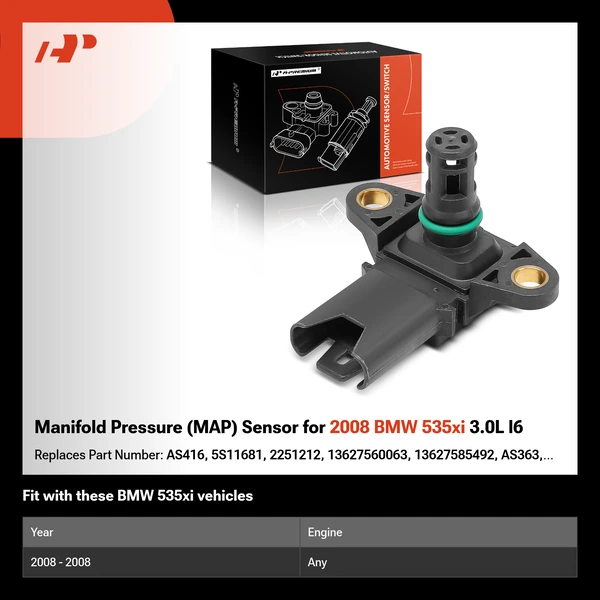 Manifold Pressure (MAP) Sensor for 2008 BMW 535xi 3.0L l6