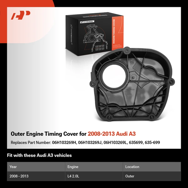 Outer Engine Timing Cover for 2008-2013 Audi A3