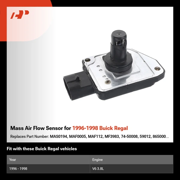 Mass Air Flow Sensor for 1996-1998 Buick Regal