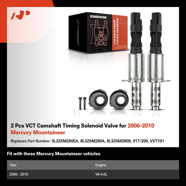 2 Pcs VCT Camshaft Timing Solenoid Valve for 2006-2010 Mercury Mountaineer