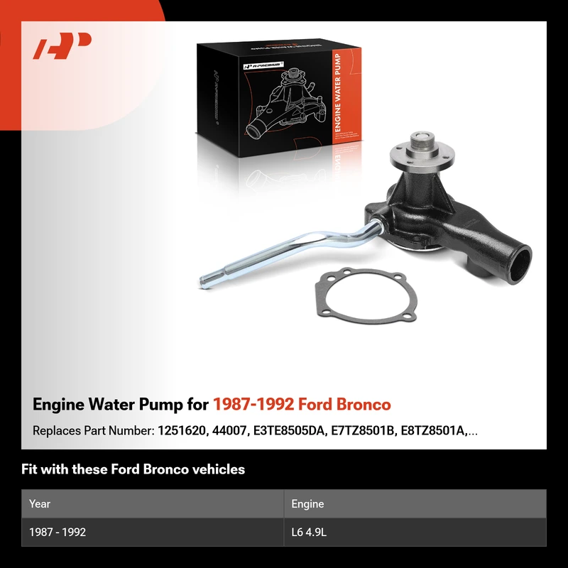 Engine Water Pump for 1987-1992 Ford Bronco