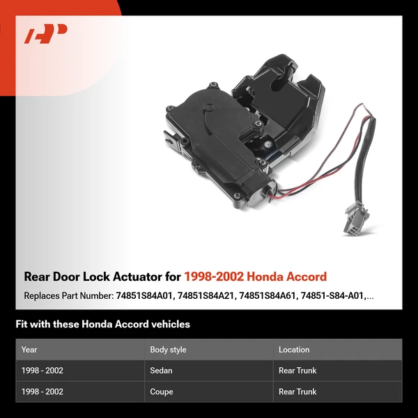 Rear Door Lock Actuator for 1998-2002 Honda Accord