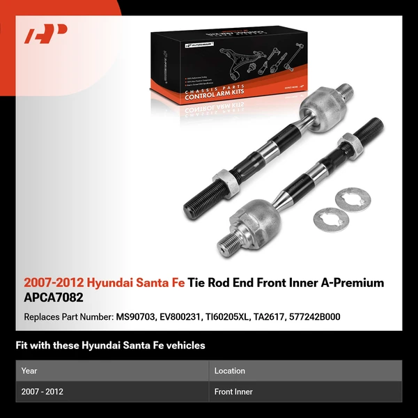2007-2012 Hyundai Santa Fe Tie Rod End Front Inner A-Premium APCA7082