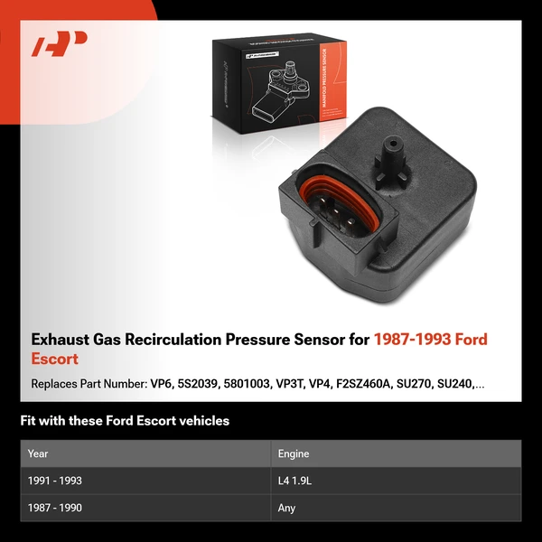 Exhaust Gas Recirculation Pressure Sensor for 1987-1993 Ford Escort