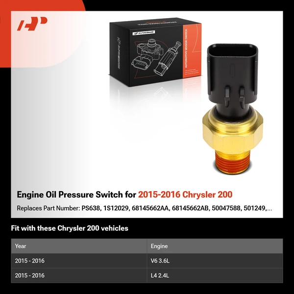 Engine Oil Pressure Switch for 2015-2016 Chrysler 200