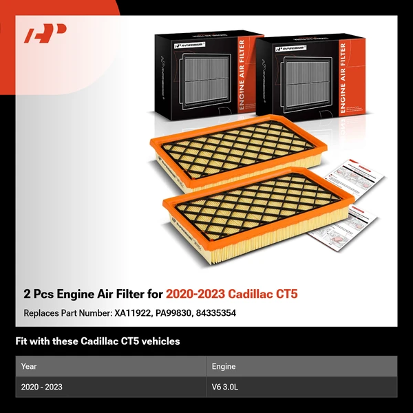 2 Pcs Engine Air Filter for 2020-2023 Cadillac CT5