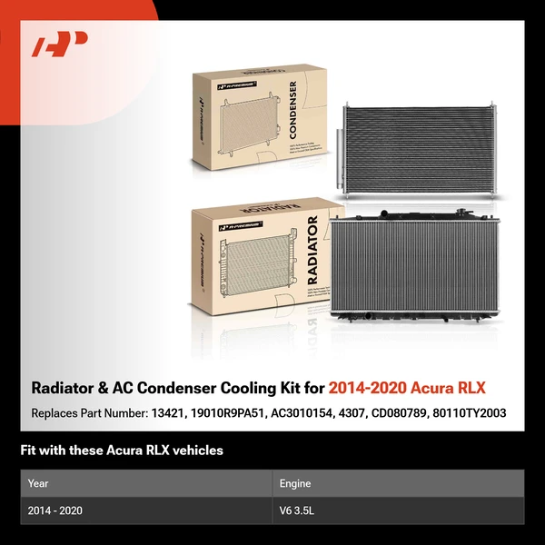 Radiator & AC Condenser Cooling Kit for 2014-2020 Acura RLX