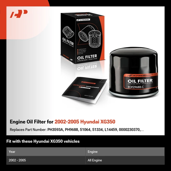 Engine Oil Filter for 2002-2005 Hyundai XG350