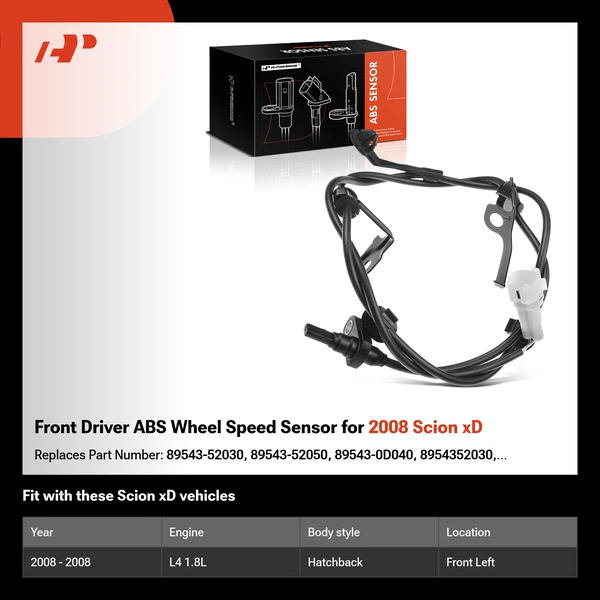 Front Driver ABS Wheel Speed Sensor for 2008 Scion xD