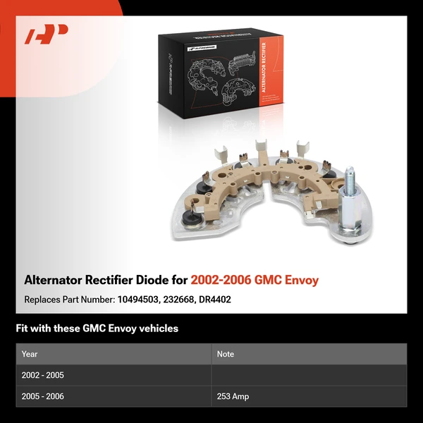 Alternator Rectifier Diode for 2002-2006 GMC Envoy