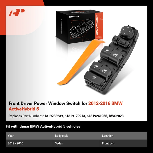 Front Driver Power Window Switch for 2012-2016 BMW ActiveHybrid 5