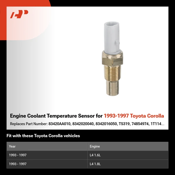 Engine Coolant Temperature Sensor for 1993-1997 Toyota Corolla